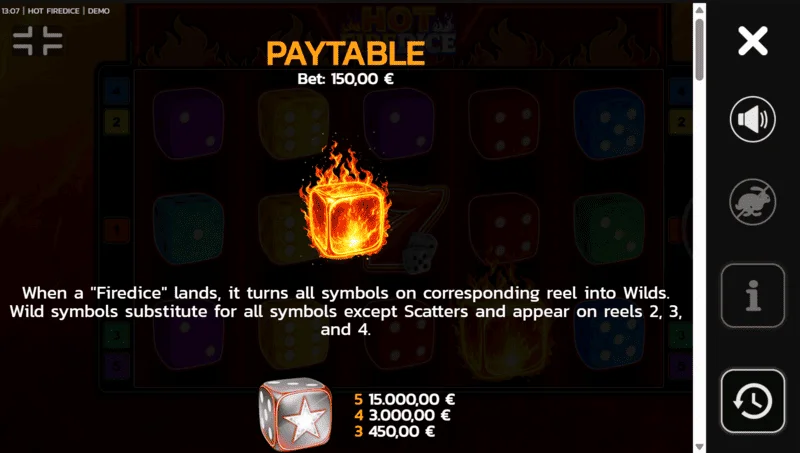 Hot Fire Dice - মাঠে থাকা প্রতীক এবং Scatter Pays